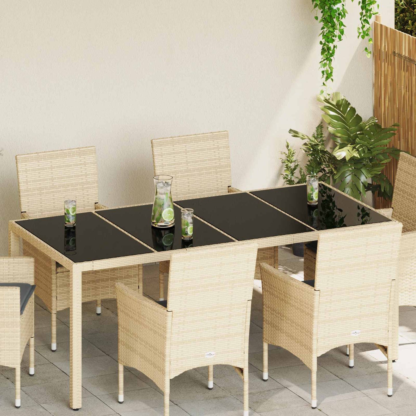 Piano del tavolo 4 pcs Nero vetro temperato