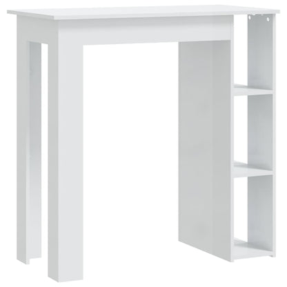Tavolino da Bar con Ripiani Bianco Lucido 102x50x103,5 cm