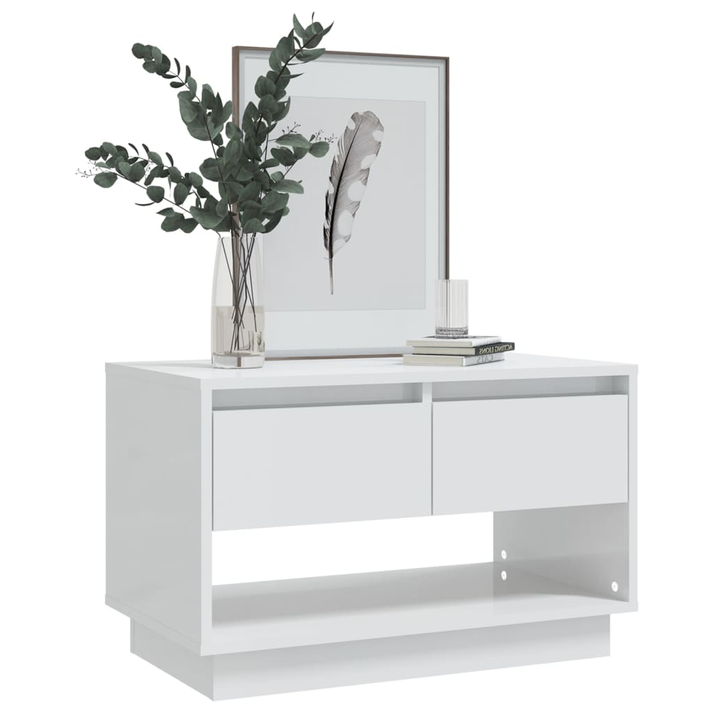 Mobile Porta TV Bianco Lucido 70x41x44 cm in Truciolato
