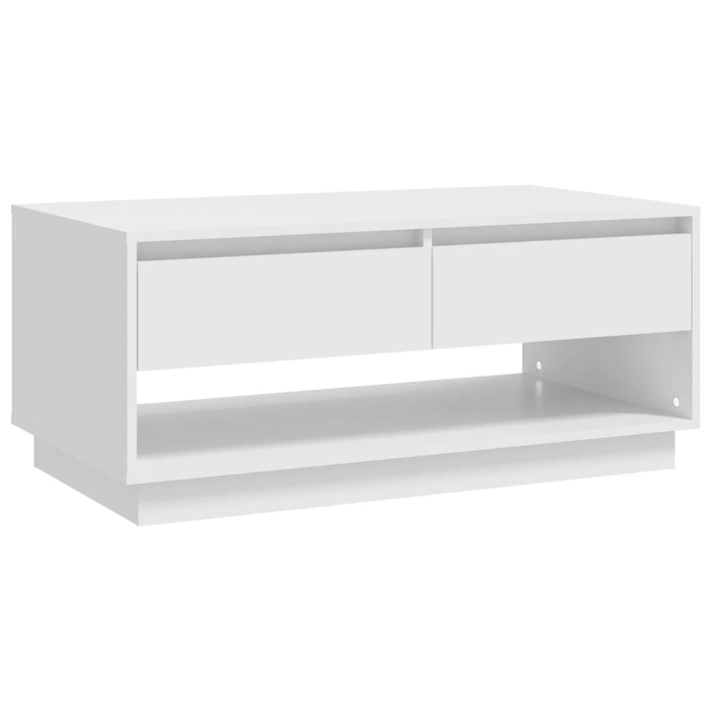 Tavolino da Salotto Bianco 102,5x55x44 cm in Truciolato