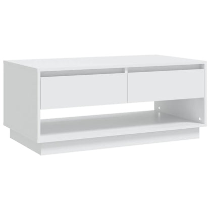Tavolino da Salotto Bianco 102,5x55x44 cm in Truciolato
