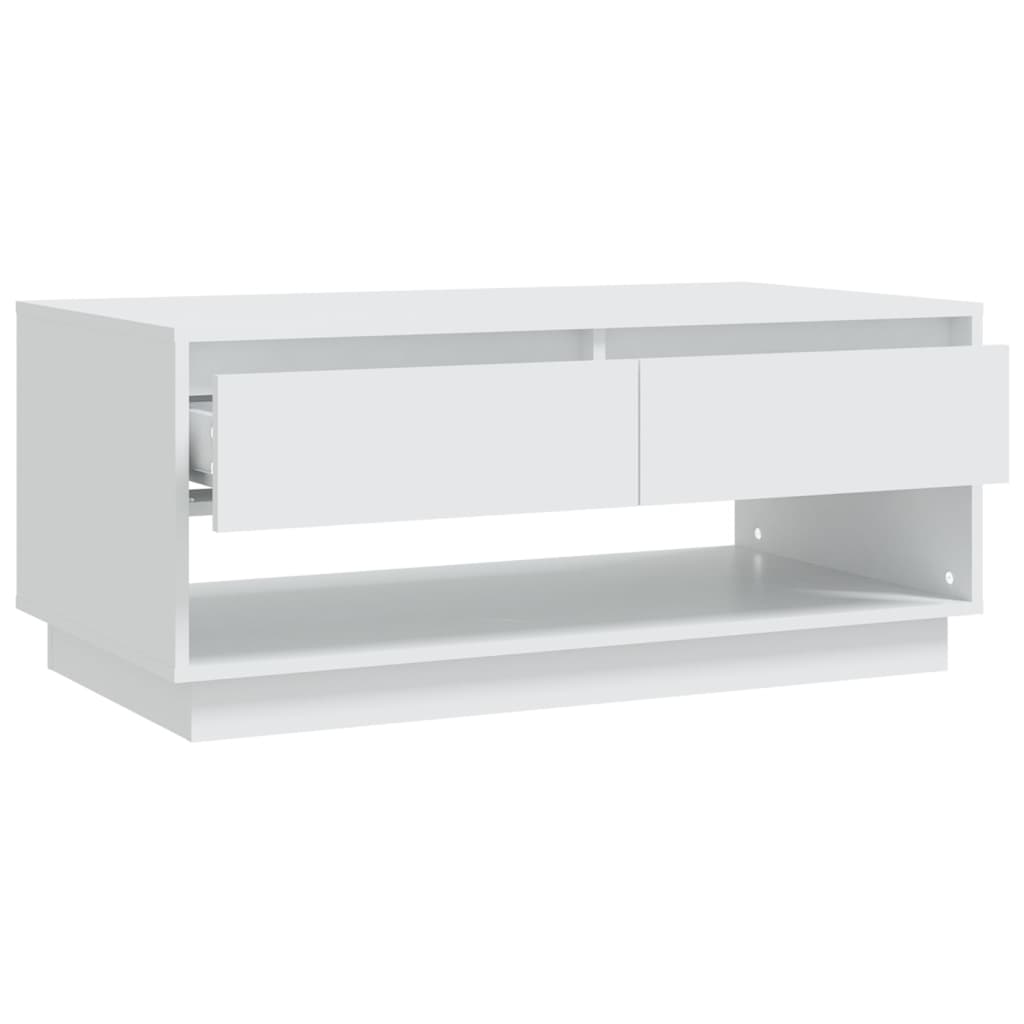 Tavolino da Salotto Bianco 102,5x55x44 cm in Truciolato