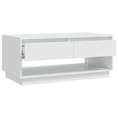 Tavolino da Salotto Bianco 102,5x55x44 cm in Truciolato