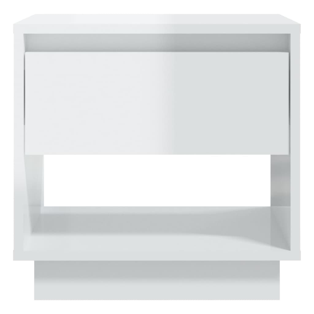 Comodino Bianco Lucido 45x34x44 cm in Truciolato