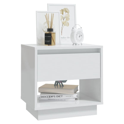 Comodini 2 pz Bianco Lucido 45x34x44 cm in Truciolato