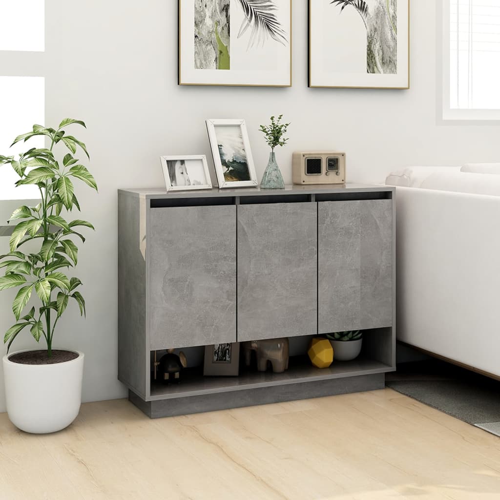 Credenza Grigio Cemento 97x31x75 cm in Truciolato