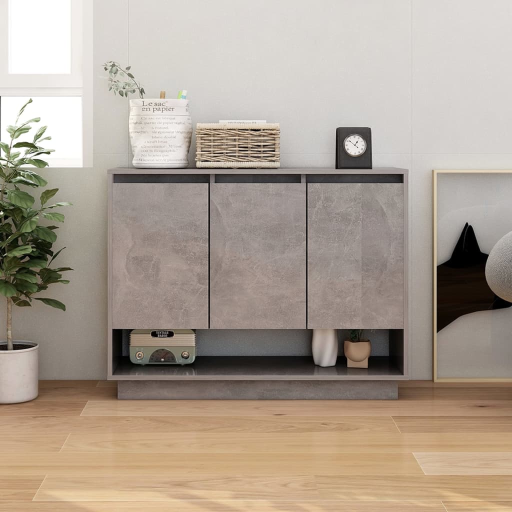 Credenza Grigio Cemento 97x31x75 cm in Truciolato