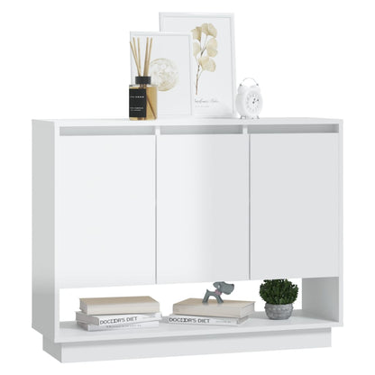 Credenza Bianca Lucida 97x31x75 cm in Truciolato