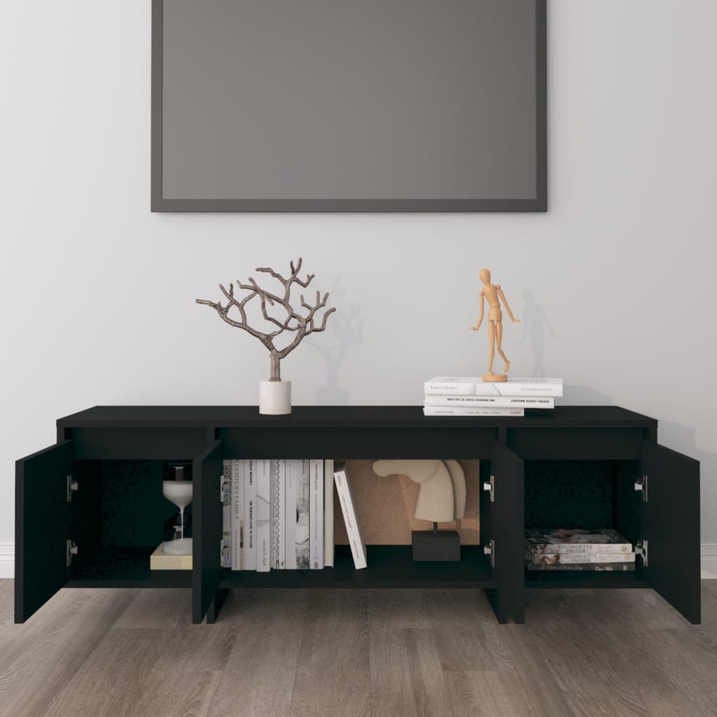 Mobile TV Nero 120x30x40,5 cm in Truciolato