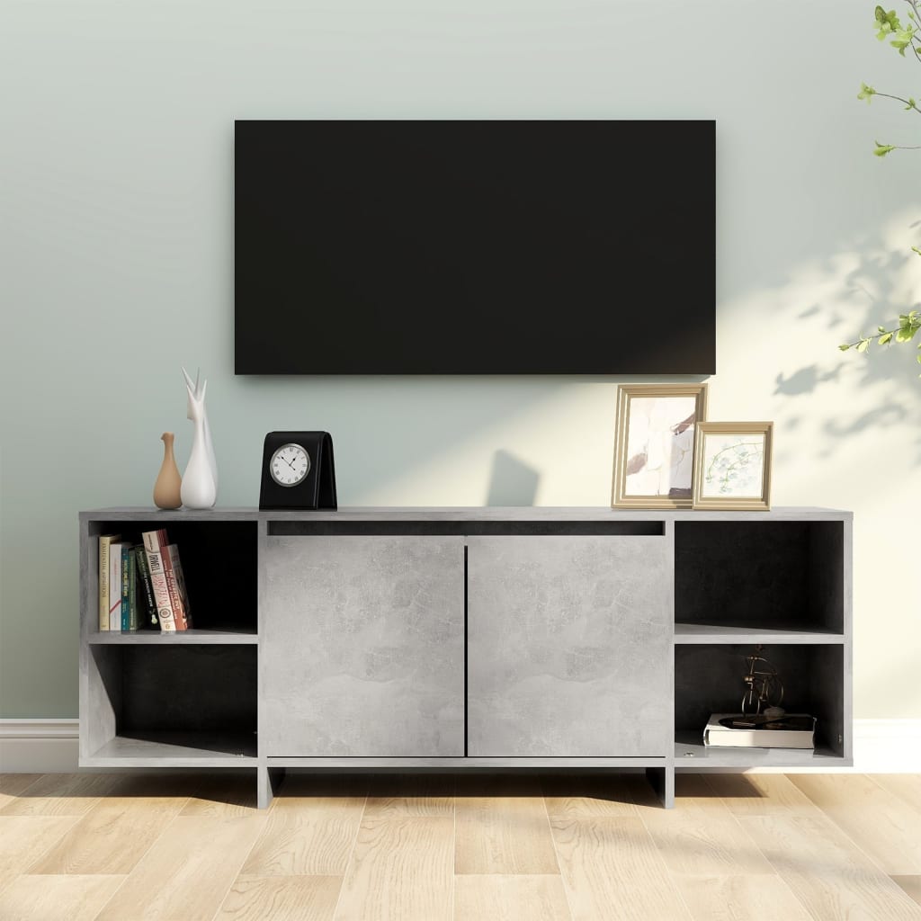 Mobile TV Grigio Cemento 130x35x50 cm in Truciolato
