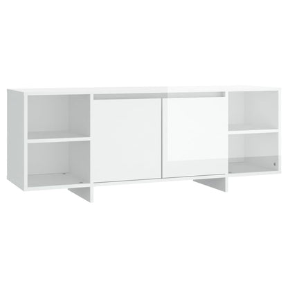 Mobile TV Bianco Lucido 130x35x50 cm in Truciolato