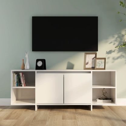 Mobile TV Bianco Lucido 130x35x50 cm in Truciolato