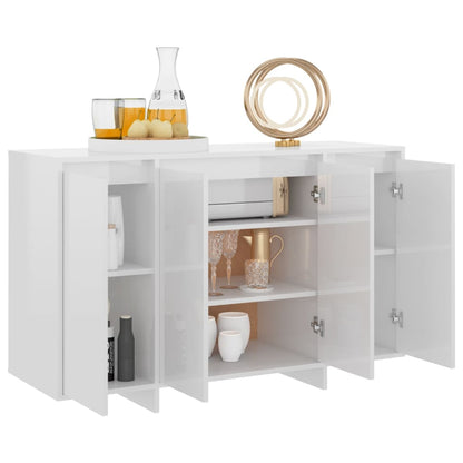 Credenza Bianco Lucido 120x41x75 cm in Truciolato