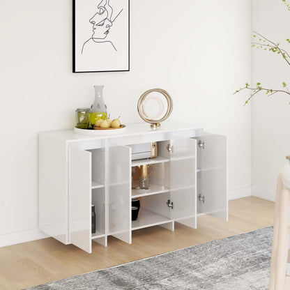 Credenza Bianco Lucido 120x41x75 cm in Truciolato