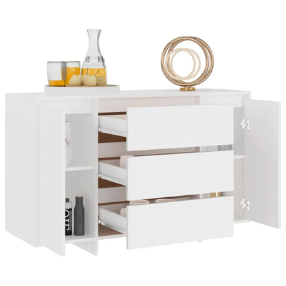 Credenza con 3 Cassetti Bianca 120x41x75 cm in Truciolato