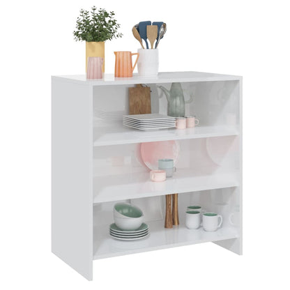 Credenza Bianco Lucido 70x40,5x75 cm in Truciolato