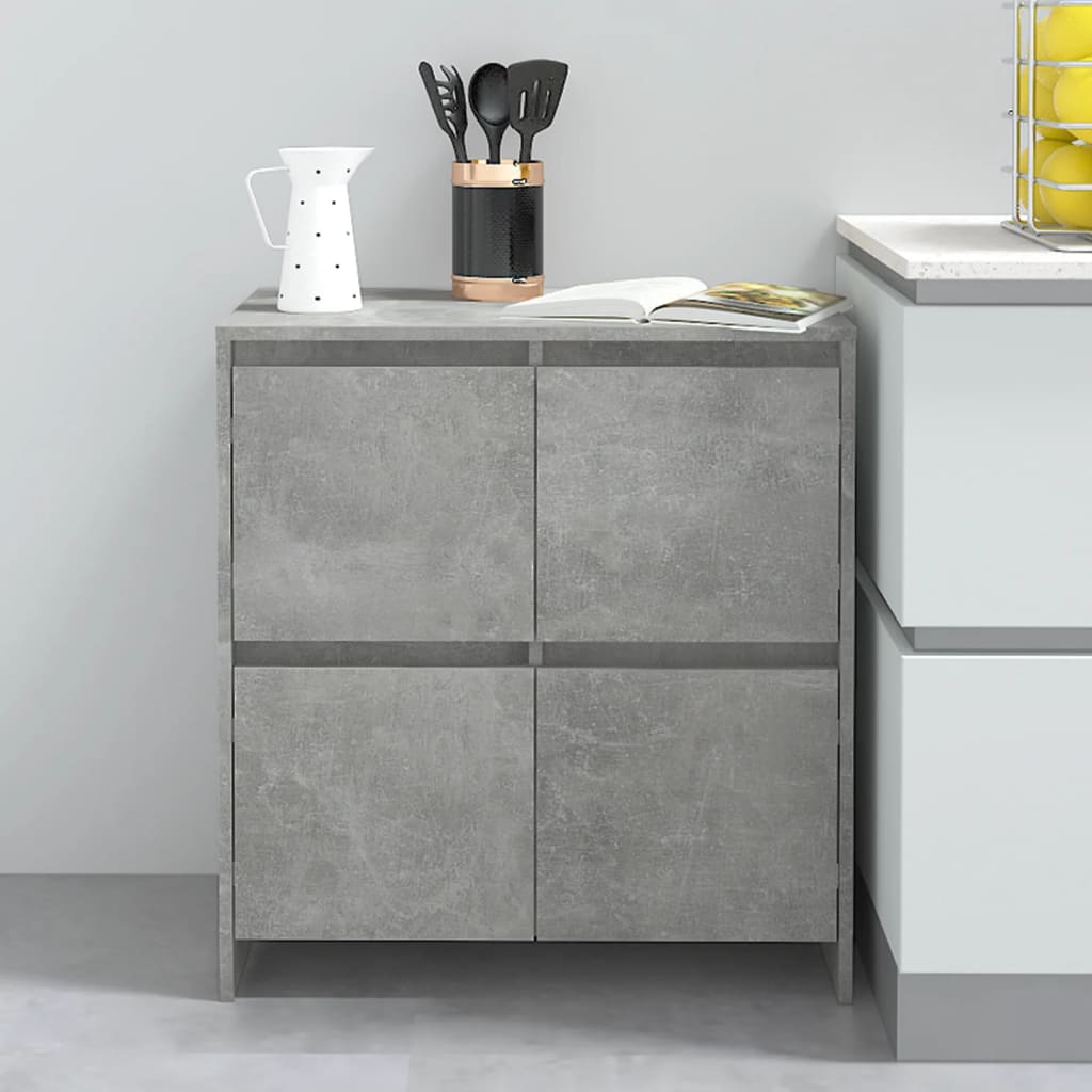 Credenza Grigio Cemento 70x41x75 cm in Truciolato