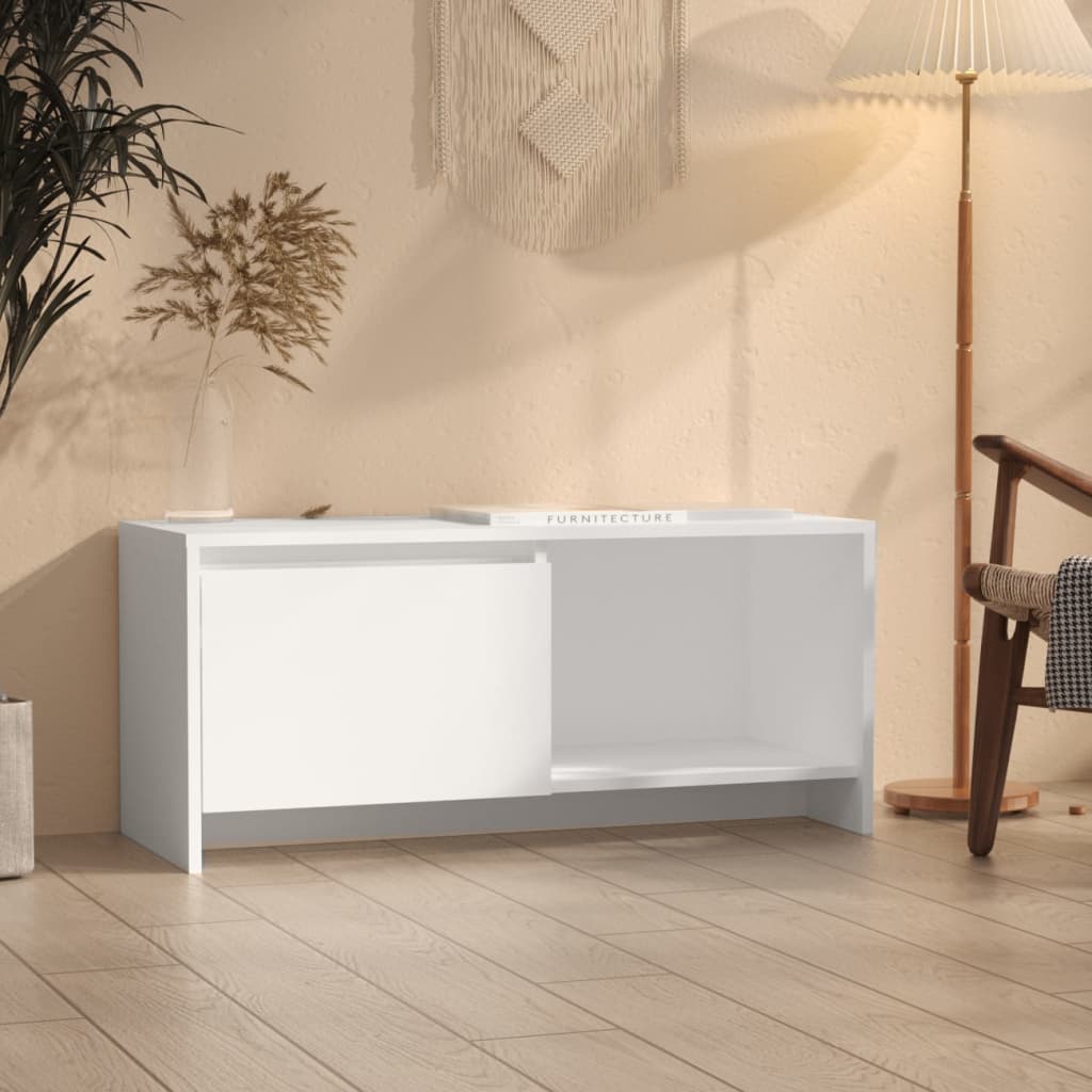 Mobile Porta TV Bianco 90x35x40 cm in Legno Multistrato