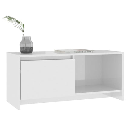 Mobile TV Bianco Lucido 90x35x40 cm in Truciolato