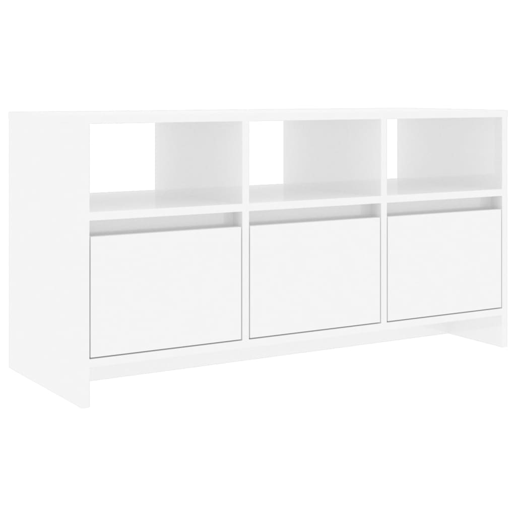 Mobile Porta TV Bianco Lucido 102x37,5x52,5 cm in Truciolato