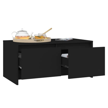 Tavolino da Salotto Nero 90x50x41,5 cm in Legno Multistrato