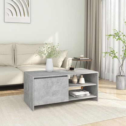 Tavolino Salotto Grigio Cemento 102x50x45 cm Legno Multistrato