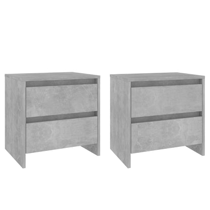 Comodini 2 pz Grigio Cemento 45x34,5x44,5 cm in Truciolato