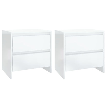 Comodini 2 pz Bianco Lucido 45x34,5x44,5 cm in Truciolato