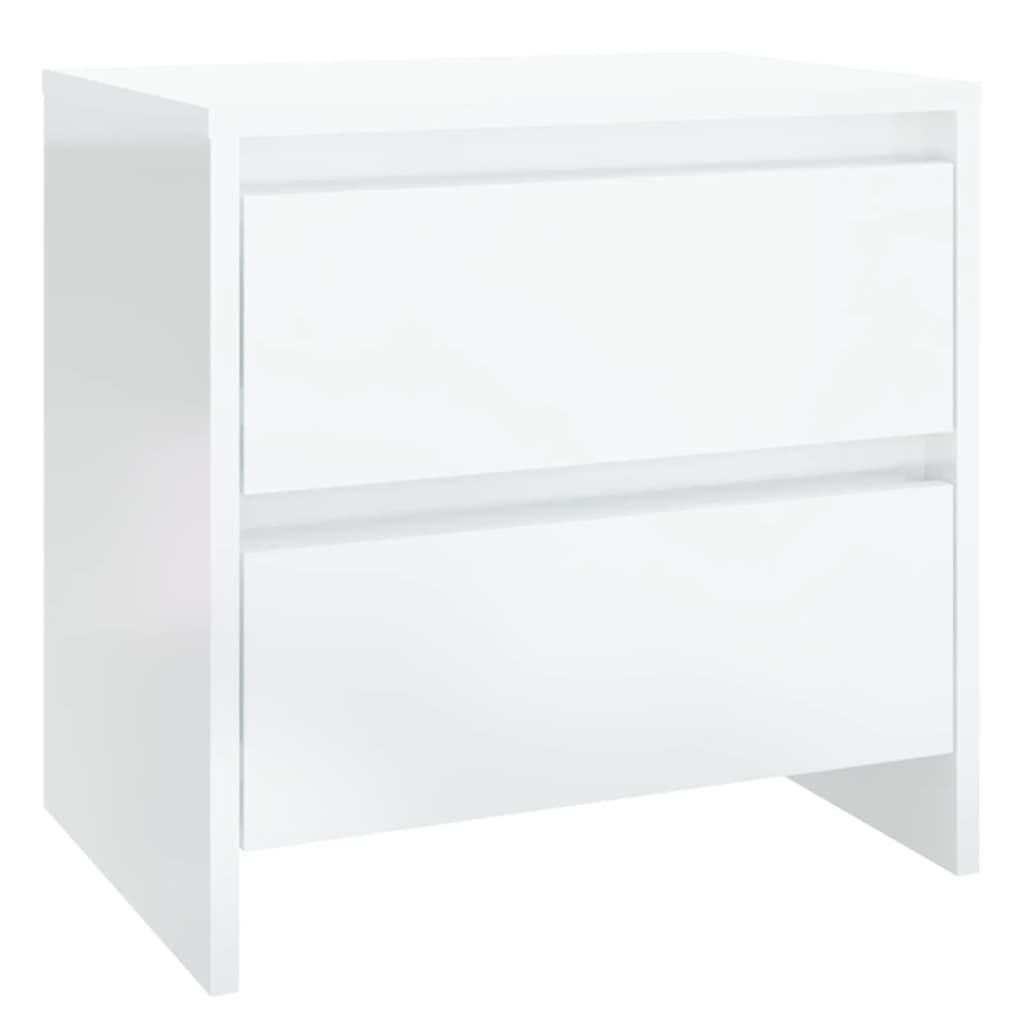 Comodini 2 pz Bianco Lucido 45x34,5x44,5 cm in Truciolato