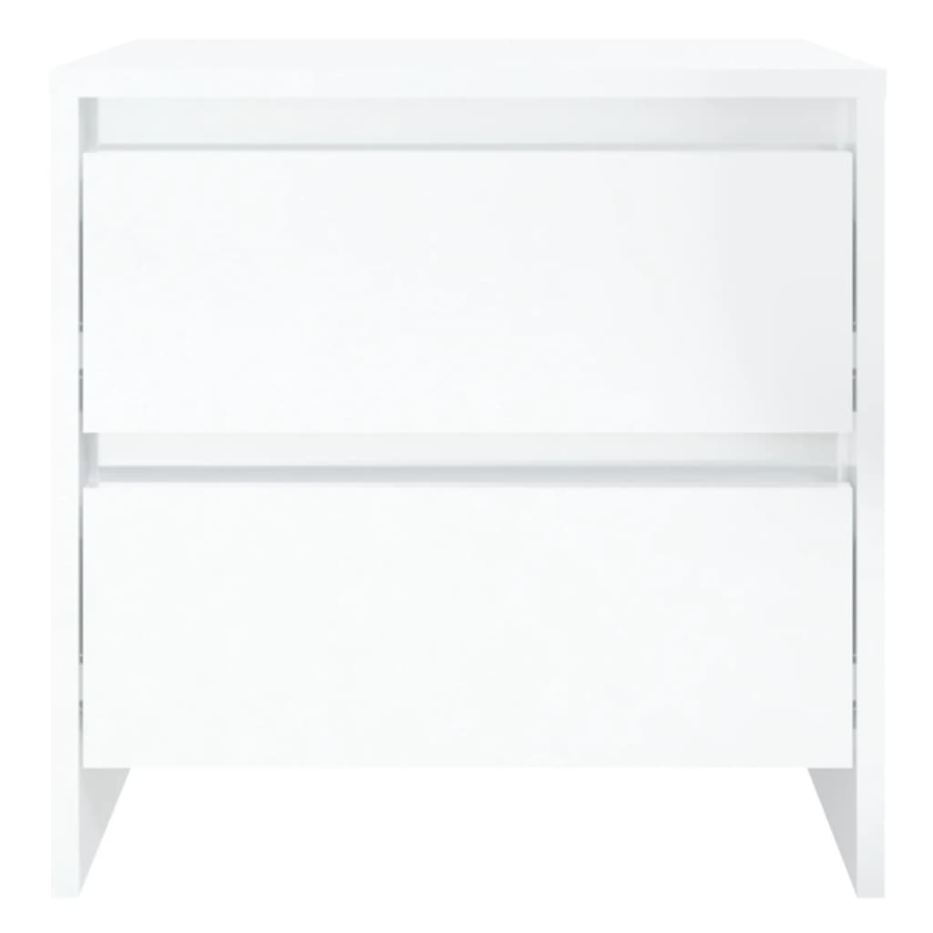 Comodini 2 pz Bianco Lucido 45x34,5x44,5 cm in Truciolato
