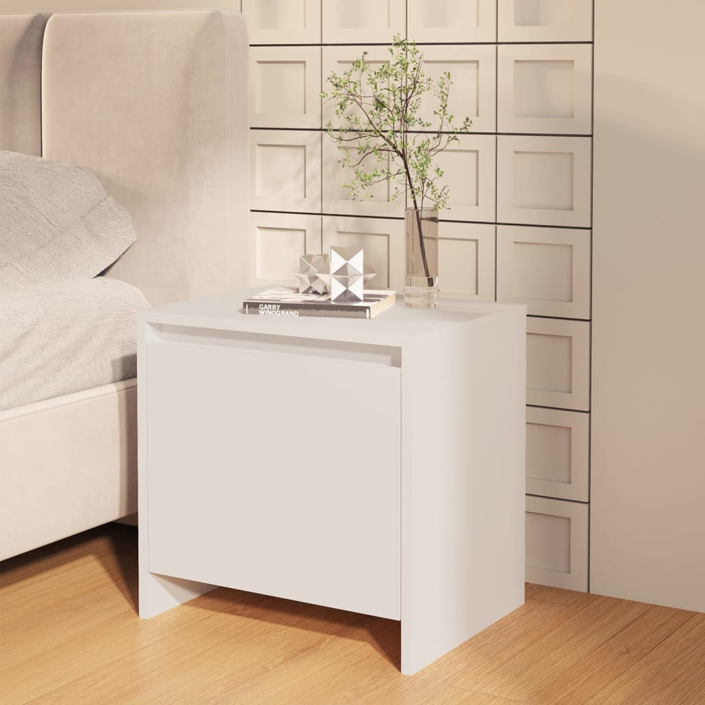 Comodino Bianco 45x34x44,5 cm in Truciolato