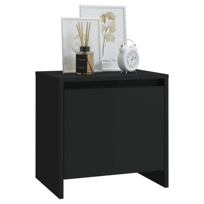Comodino Nero 45x34x44,5 cm in Truciolato