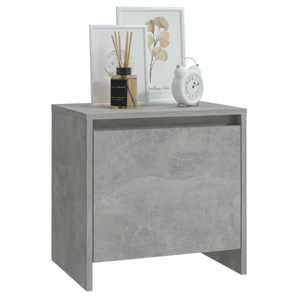 Comodino Grigio Cemento 45x34x44,5 cm in Truciolato