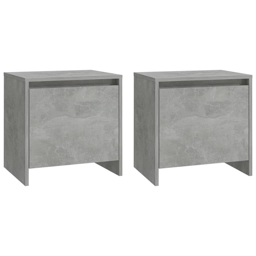 Comodini 2 pz Grigio Cemento 45x34x44,5 cm in Truciolato