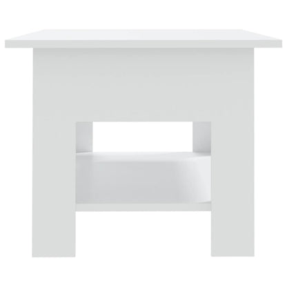 Tavolino da Salotto Bianco 102x55x42 cm in Truciolato