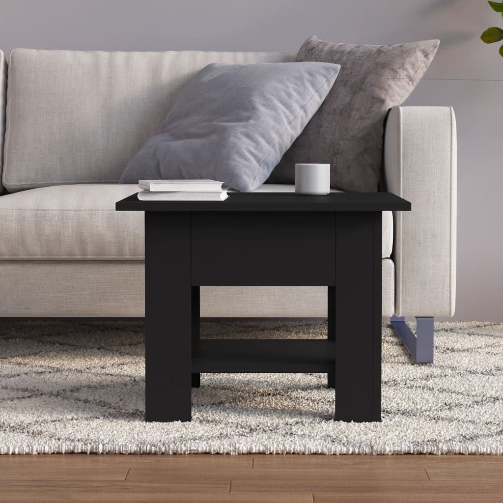 Tavolino da Salotto Nero 55x55x42 cm in Truciolato