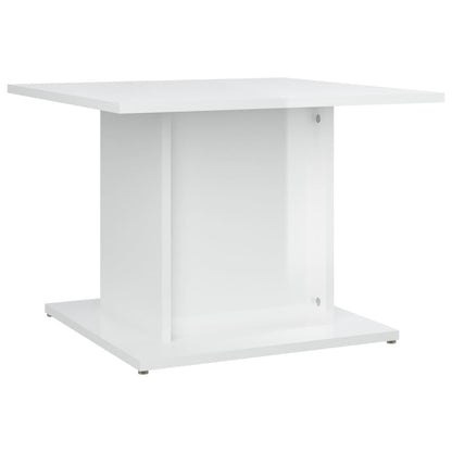 Tavolino da Salotto Bianco Lucido 55,5x55,5x40 cm in Truciolato