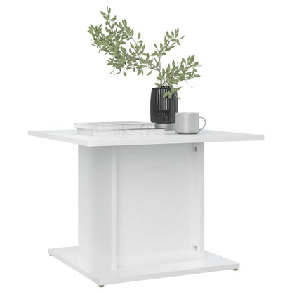 Tavolino da Salotto Bianco Lucido 55,5x55,5x40 cm in Truciolato