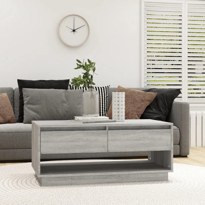 Tavolino da Salotto Grigio Sonoma 102,5x55x44 cm in Truciolato