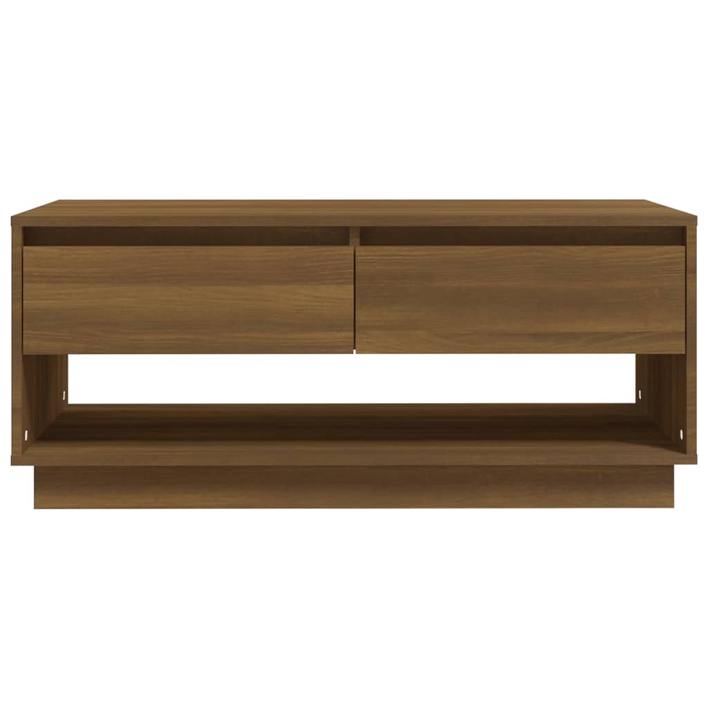 Tavolino da Salotto Marrone Rovere 102,5x55x44 cm in Truciolato