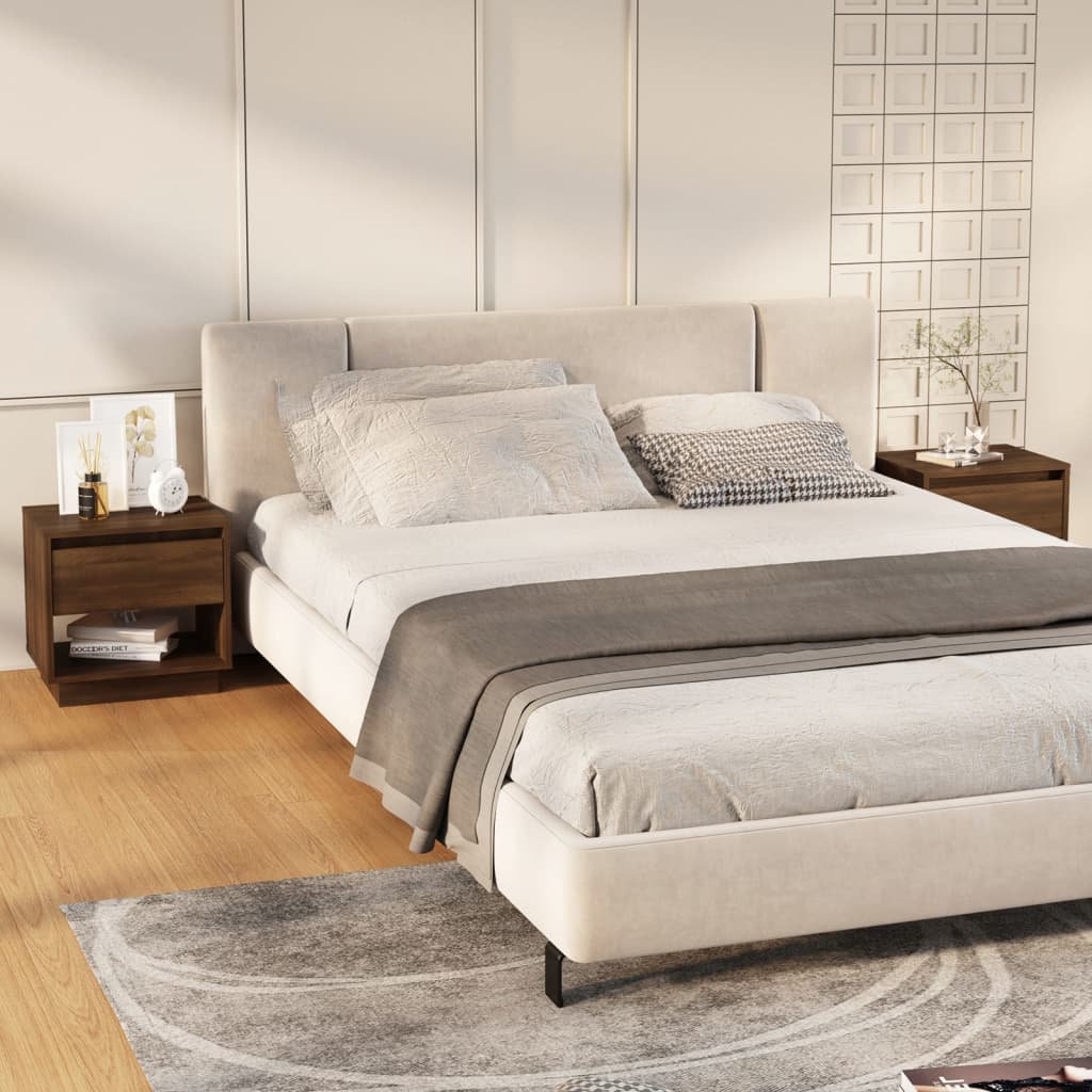 Comodini 2 pz Rovere Marrone 45x34x44 cm in Truciolato