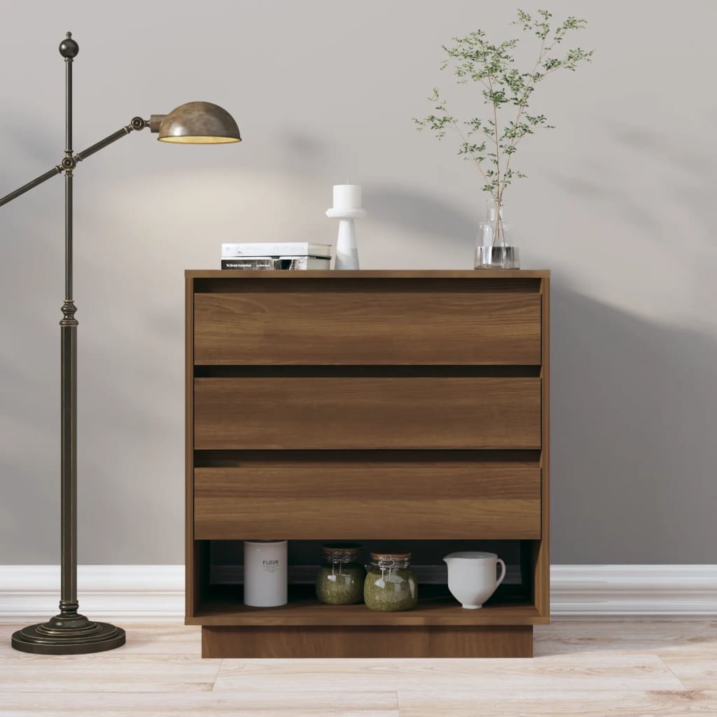 Credenza Rovere Marrone 70x41x75 cm in Truciolato