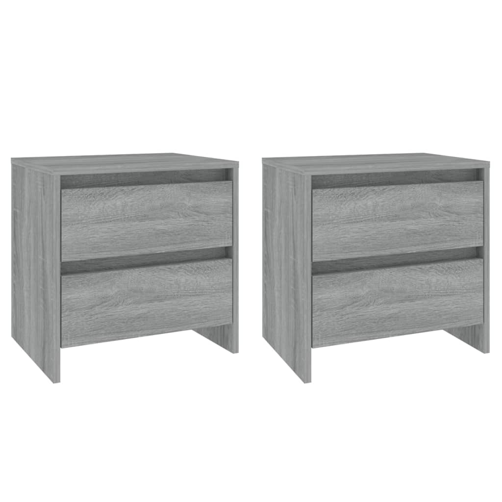 Comodini 2 pz Grigio Sonoma 45x34,5x44,5 cm in Truciolato