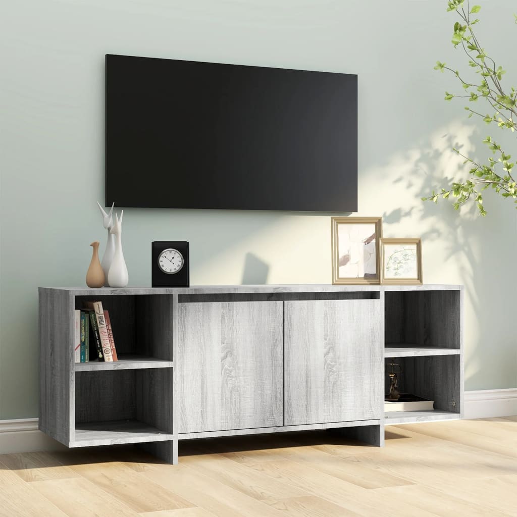 Mobile Porta TV Grigio Sonoma 130x35x50 cm in Truciolato