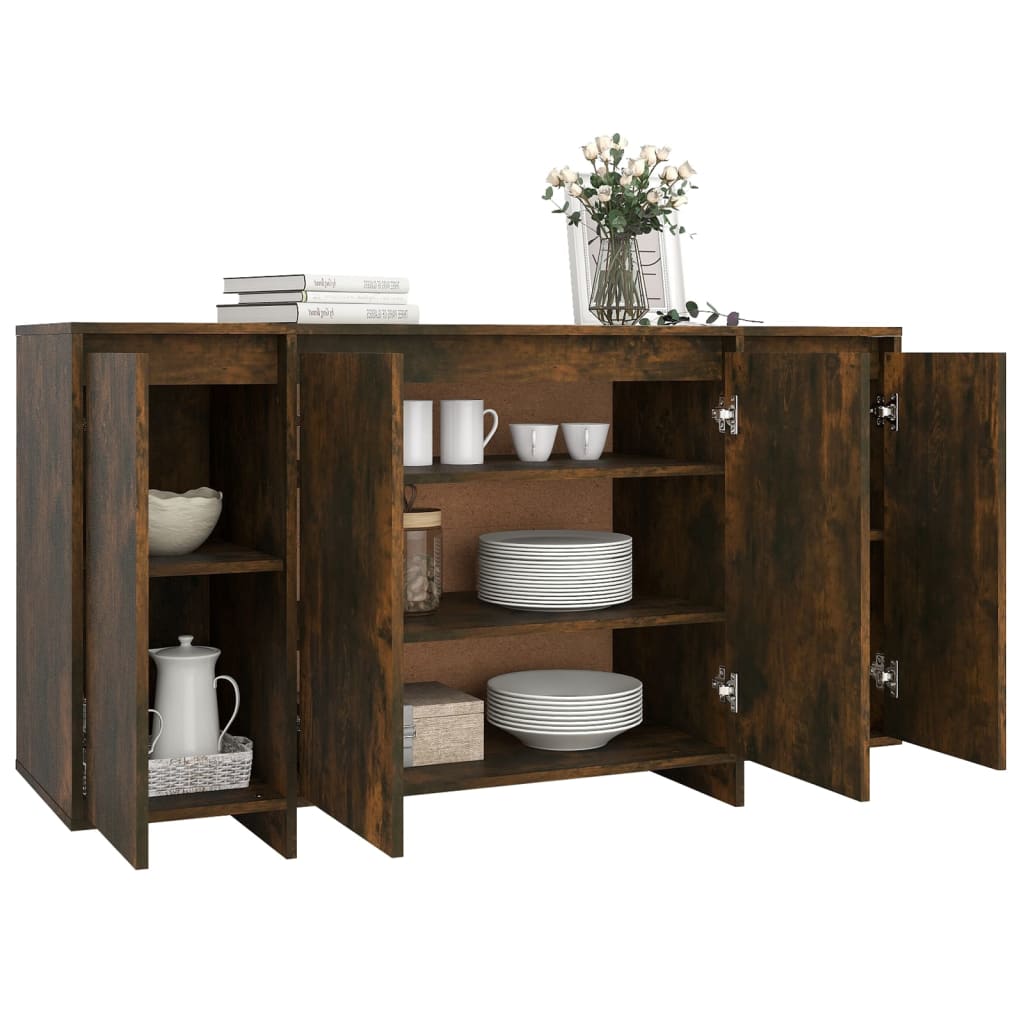 Credenza Rovere Fumo 135x41x75 cm in Truciolato