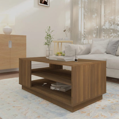 Tavolino da Salotto Rovere Marrone 102x55x43 cm in Truciolato