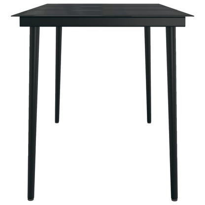 Tavolo da Giardino Nero 140x70x74 cm in Acciaio e Vetro