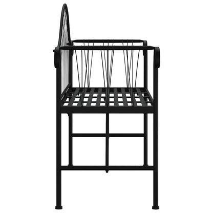 Panca da Giardino a 2 Posti 128 cm Nera in Acciaio