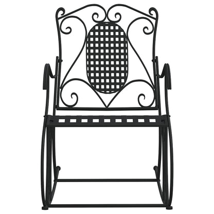 Panchina a Dondolo 84 cm Nera in Acciaio