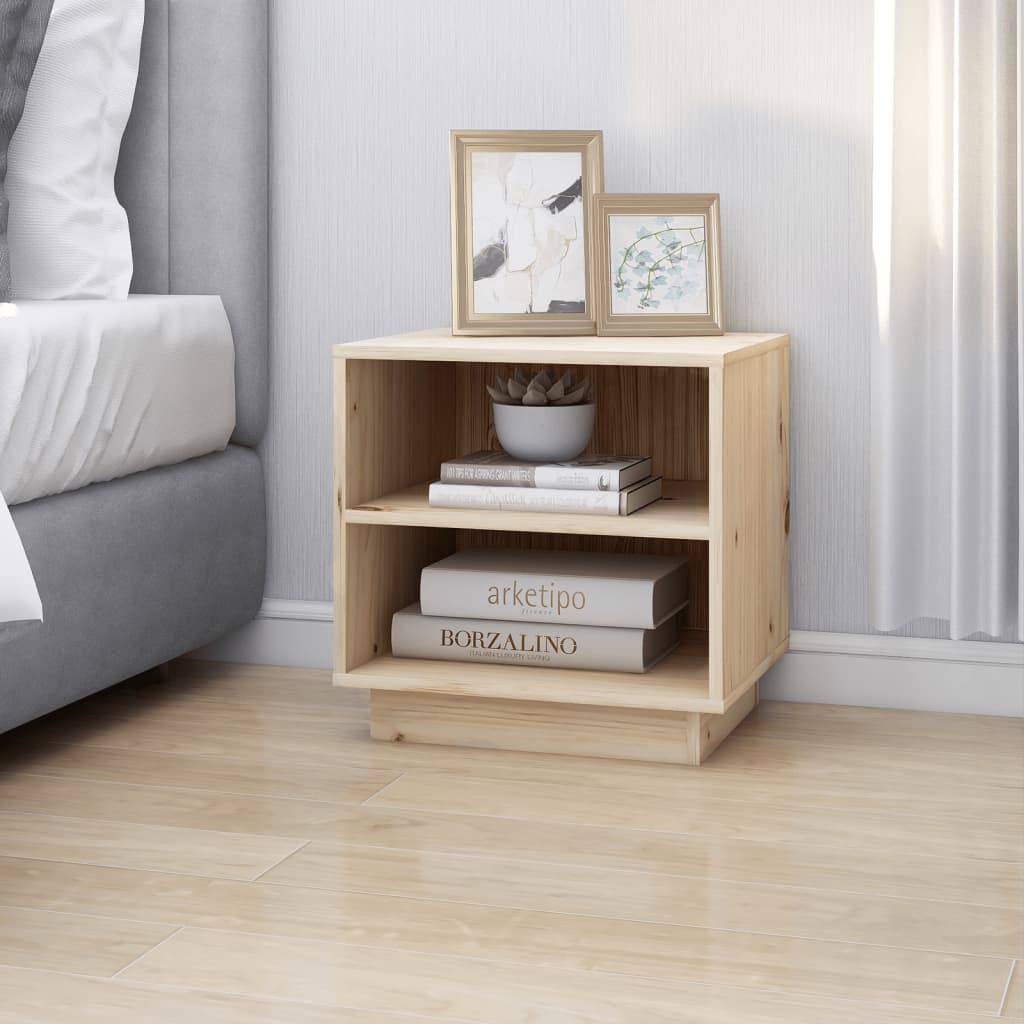 Comodini 2 pz 40x34x40 cm in Legno Massello di Pino